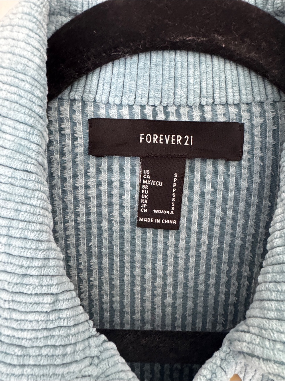 Forever 21 Dusty Blue Ribbed Button-Up Shacket - Picture 2 of 5